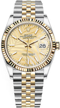 Load image into Gallery viewer, 2021 Datejust 36 Champagne Palm Motif Dial Two Tone Jubilee Bracelet