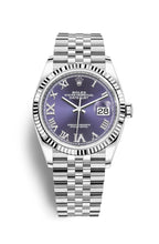 Load image into Gallery viewer, 2021 Datejust 36mm Aubergine Diamond Set Roman Dial