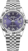 Load image into Gallery viewer, 2021 Datejust 36mm Aubergine Diamond Set Roman Dial