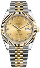 Load image into Gallery viewer, 2022 Rolex Datejust 41mm Champagne Diamond Dial Two Tone Jubilee Bracelet