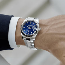 Load image into Gallery viewer, 2020 Rolex Datejust 41mm Steel Fluted Bezel Blue Stick Dial
