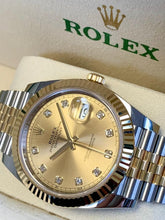 Load image into Gallery viewer, 2022 Rolex Datejust 41mm Champagne Diamond Dial Two Tone Jubilee Bracelet