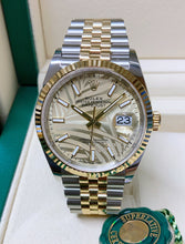 Load image into Gallery viewer, 2021 Datejust 36 Champagne Palm Motif Dial Two Tone Jubilee Bracelet