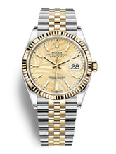 Load image into Gallery viewer, 2021 Rolex Datejust 36mm Champagne Palm Motif Dial Jubilee Bracelet