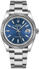 Load image into Gallery viewer, 2020 Rolex Datejust 41mm Steel Fluted Bezel Blue Stick Dial