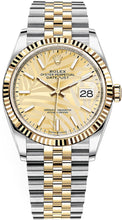 Load image into Gallery viewer, 2021 Datejust 36 Champagne Palm Motif Dial Two Tone Jubilee Bracelet
