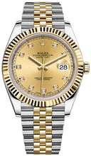Load image into Gallery viewer, 2022 Rolex Datejust 41mm Champagne Diamond Dial Two Tone Jubilee Bracelet
