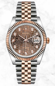 2021 Rolex Datejust 36mm Everose Gold Chocolate Dial Jubilee Bracelet