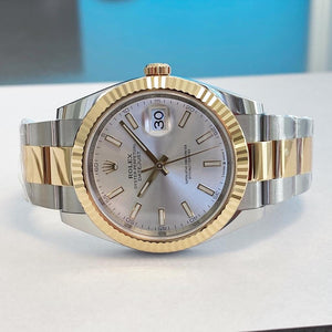 2021 Rolex Datejust 41mm Silver Dial Two Tone Oyster Bracelet