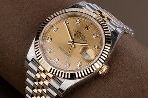Pre Owned Rolex Datejust 36mm Champagne Diamond Dial