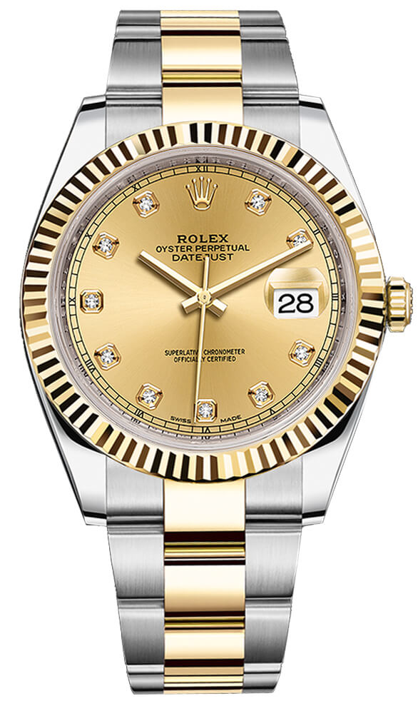 2021 Rolex Datejust 41mm Champagne Dial Two Tone Oyster Bracelet