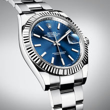 Load image into Gallery viewer, 2020 Rolex Datejust 41mm Steel Fluted Bezel Blue Stick Dial
