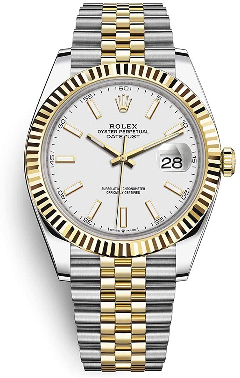 Rolex Datejust 41mm White Dial Two Tone Jubilee Bracelet