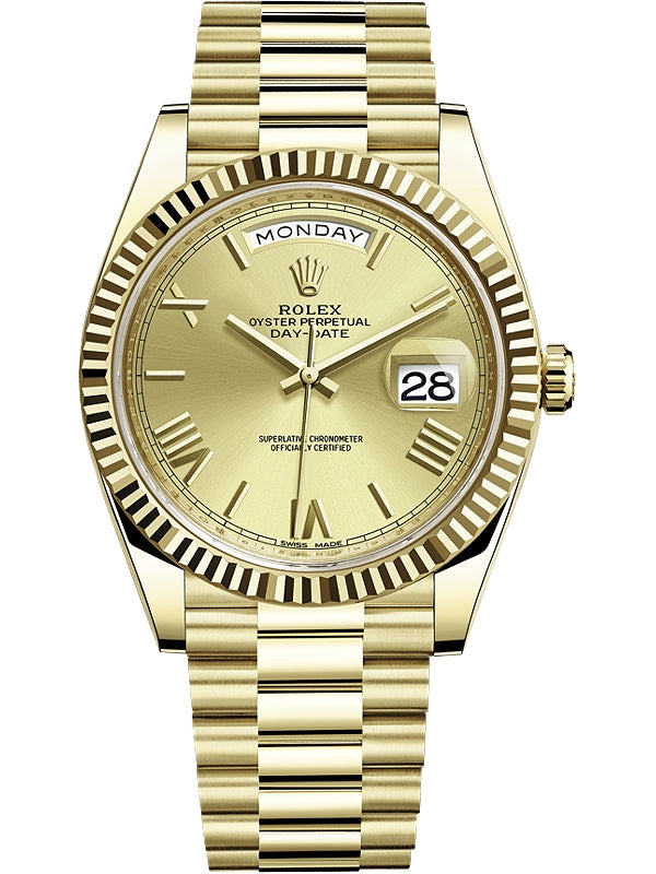 2021 Rolex Day Date 40mm Champagne Dial Roman Numerals Presidential Bracelet