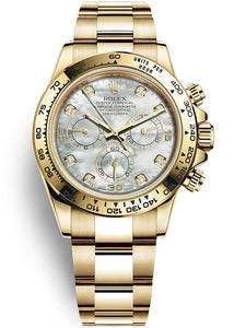 2021 Rolex Daytona 40mm 18ct Yellow Gold Mother of Pearl Diamond Dial