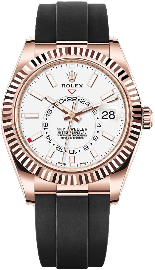 Rolex 2021 Sky-Dweller Everose Gold White Dial